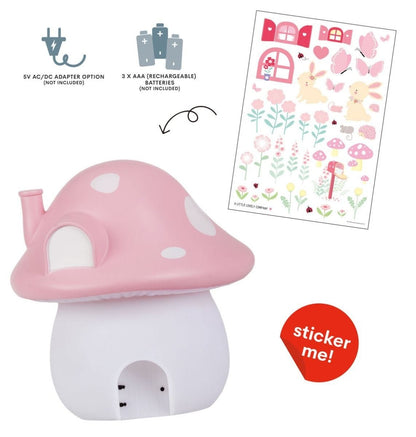 ALLC Nachtlicht mit Sticker NLMUMC24 Mushroom pink 17x19x17cm