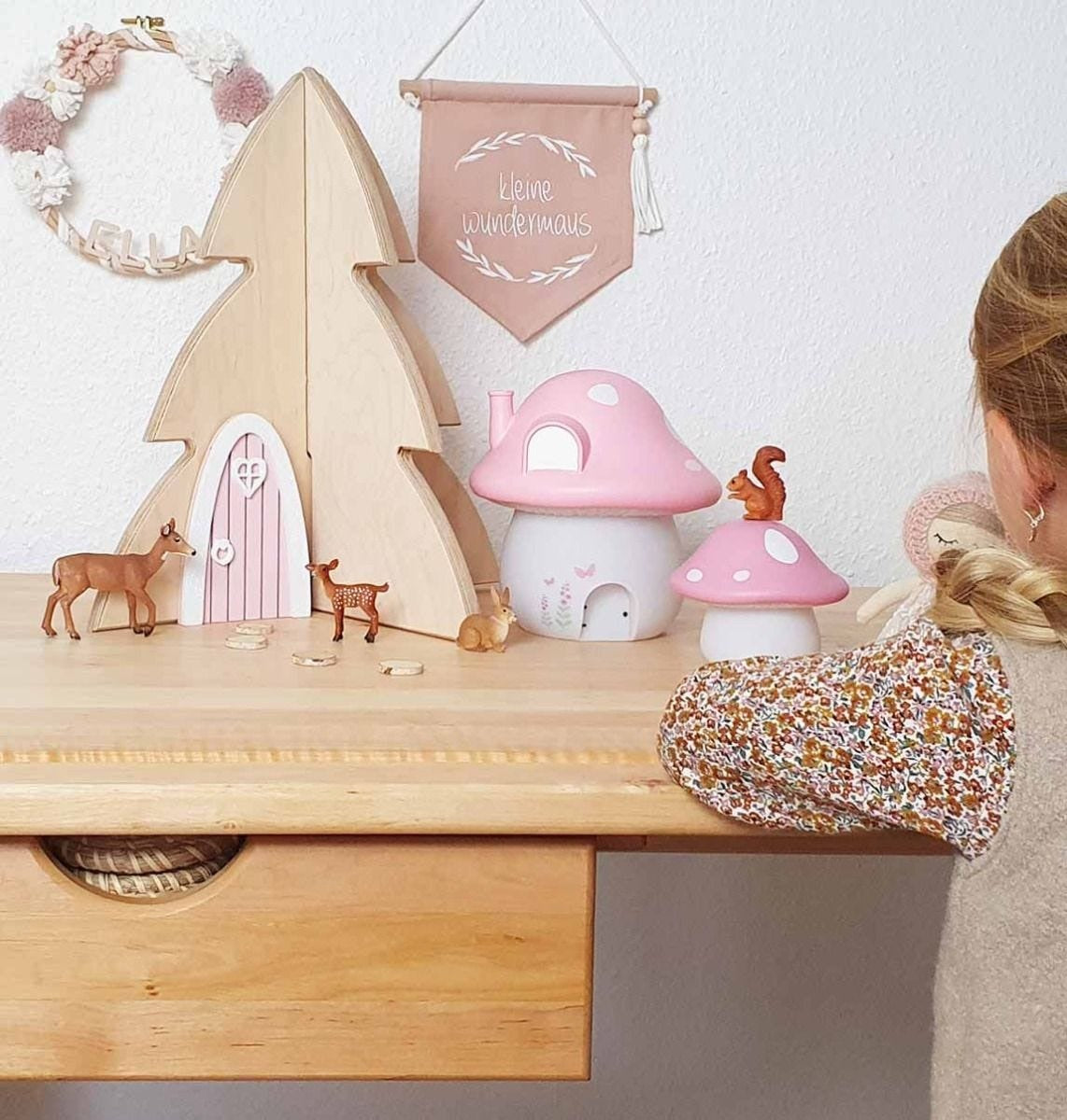 ALLC Nachtlicht mit Sticker NLMUMC24 Mushroom pink 17x19x17cm