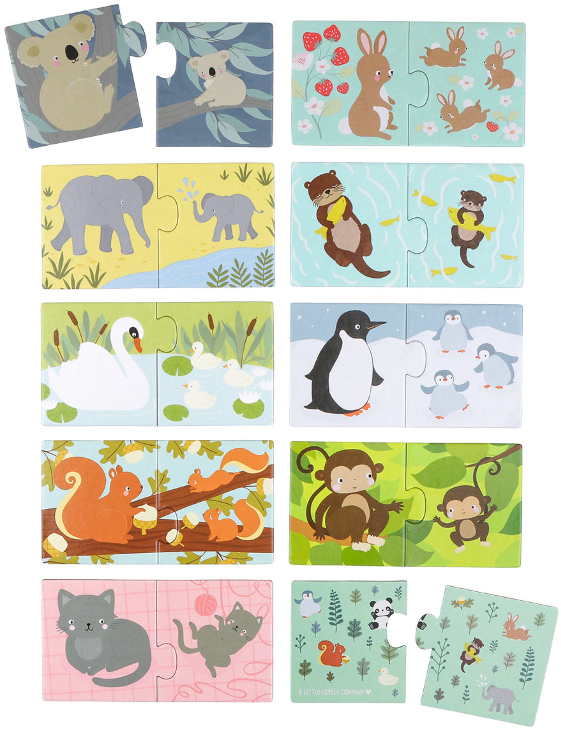 ALLC Puzzle PGMPAN11 Animal Family 20-teilig