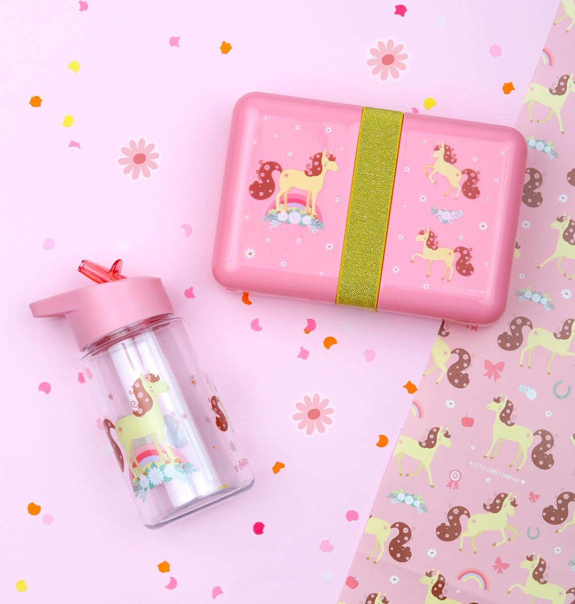 ALLC Lunchbox Horse SBLHPI11 rosa 18x6x12cm