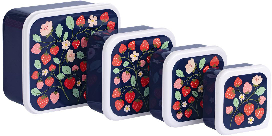 ALLC Lunch&Snackbox Set 14.5x22cm SBSEST60 Erdbeere 4 Stück