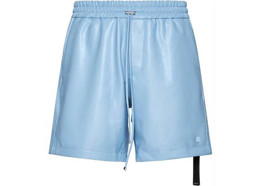 AMIRI Vegan Leather Baseball Shorts Baby Blue