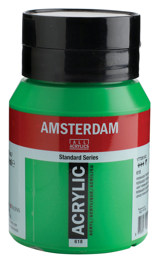 AMSTERDAM Acrylfarbe 500ml 17726182 Permanentgrün hell 618