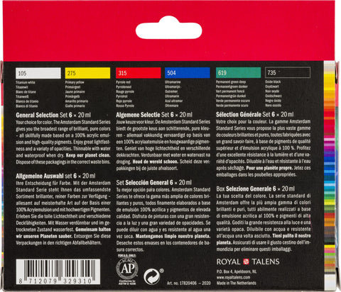 AMSTERDAM Standard Series Acryl Set 17820406 6x20ml