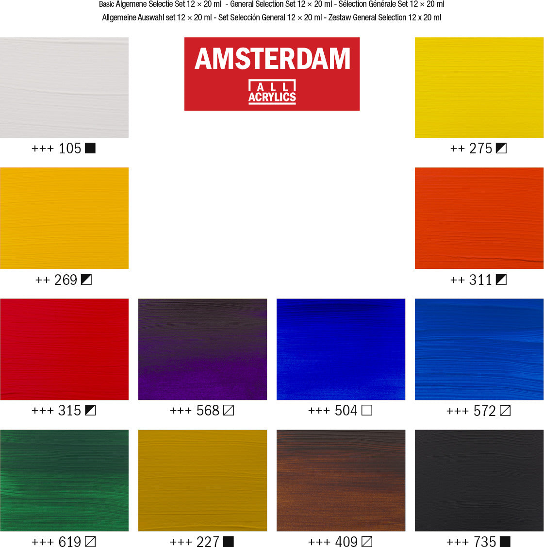 AMSTERDAM Standard Series Acryl Set 17820412 12x20ml