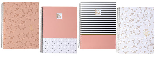 ANCOR Spiralbuch A4 UNIQUE 094916 assort., lines, 90g 80 Bl.