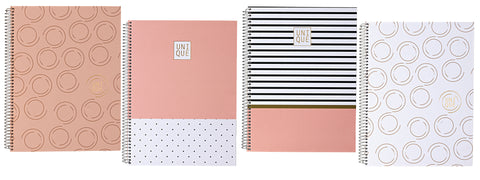 ANCOR Spiralbuch A4 UNIQUE 094916 assort., lines, 90g 80 Bl.