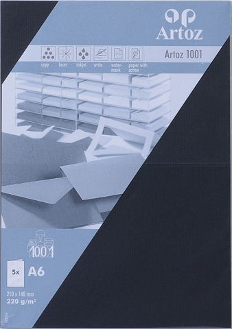 ARTOZ Karten 1001 A6 107322262 220g, schwarz 5 Blatt