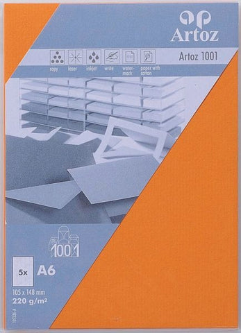 ARTOZ Karten 1001 A6 107326145 220g, orange 5 Blatt