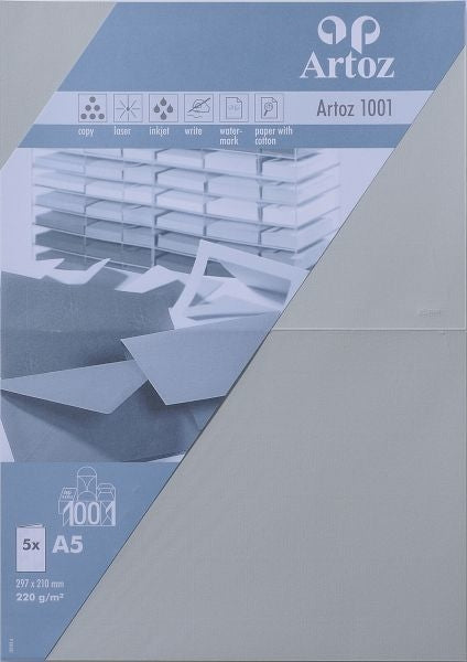 ARTOZ Karten 1001 A5 107392262 220g, lichtgrau 5 Blatt