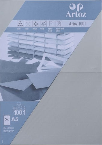 ARTOZ Karten 1001 A5 107392262 220g, lichtgrau 5 Blatt