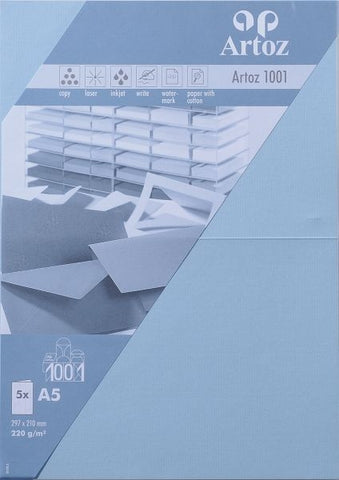 ARTOZ Karten 1001 A5 107392264 220g, pastellblau 5 Blatt