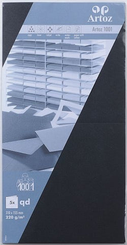 ARTOZ Karten 1001 310x155mm 107452262 220g, schwarz 5 Blatt