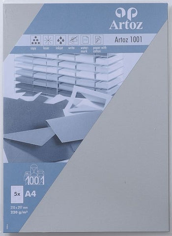 ARTOZ Karten 1001 A4 107696142 220g, lichtgrau 5 Blatt