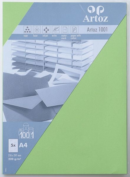 ARTOZ Karten 1001 A4 107696143 220g, birkengrün 5 Blatt