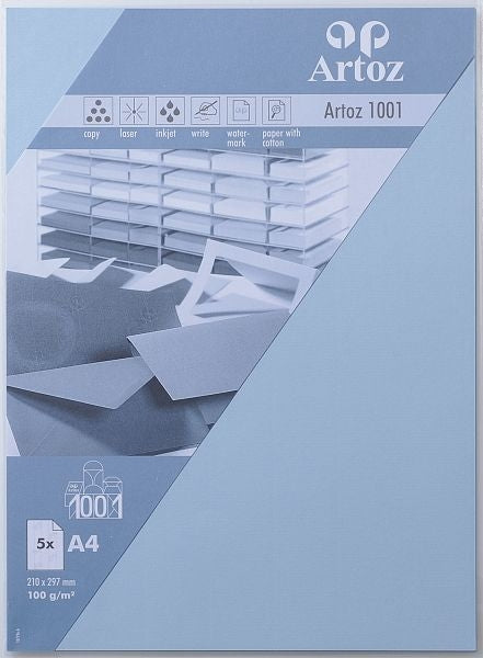 ARTOZ Papier 1001 A4 107796144 100g, pastellblau 5 Blatt