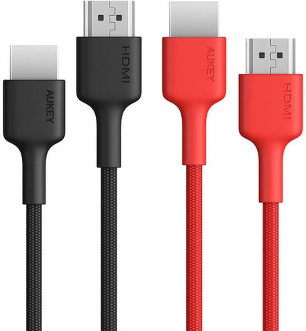 AUKEY Impluse HDMI 2.0 Doublepack CB-H01 Doublepk Black/Red (2x2.0m)