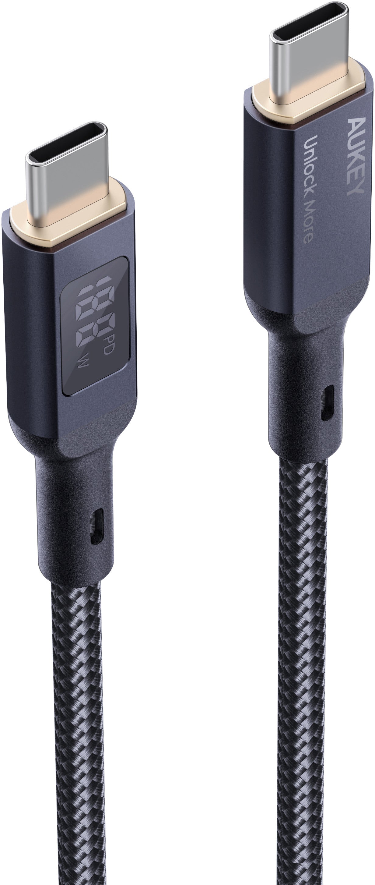 AUKEY Cable USB-C-to-C,LCD Display CB-MCC102 1.8m,Nylon Braided, 100W,Bl.