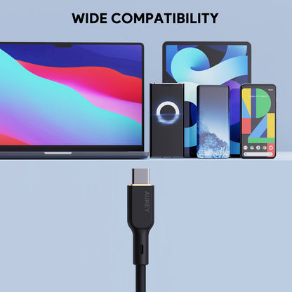 AUKEY Cable USB-C-to-C CB-SCC101 Silicone,1.0m,100W,Black