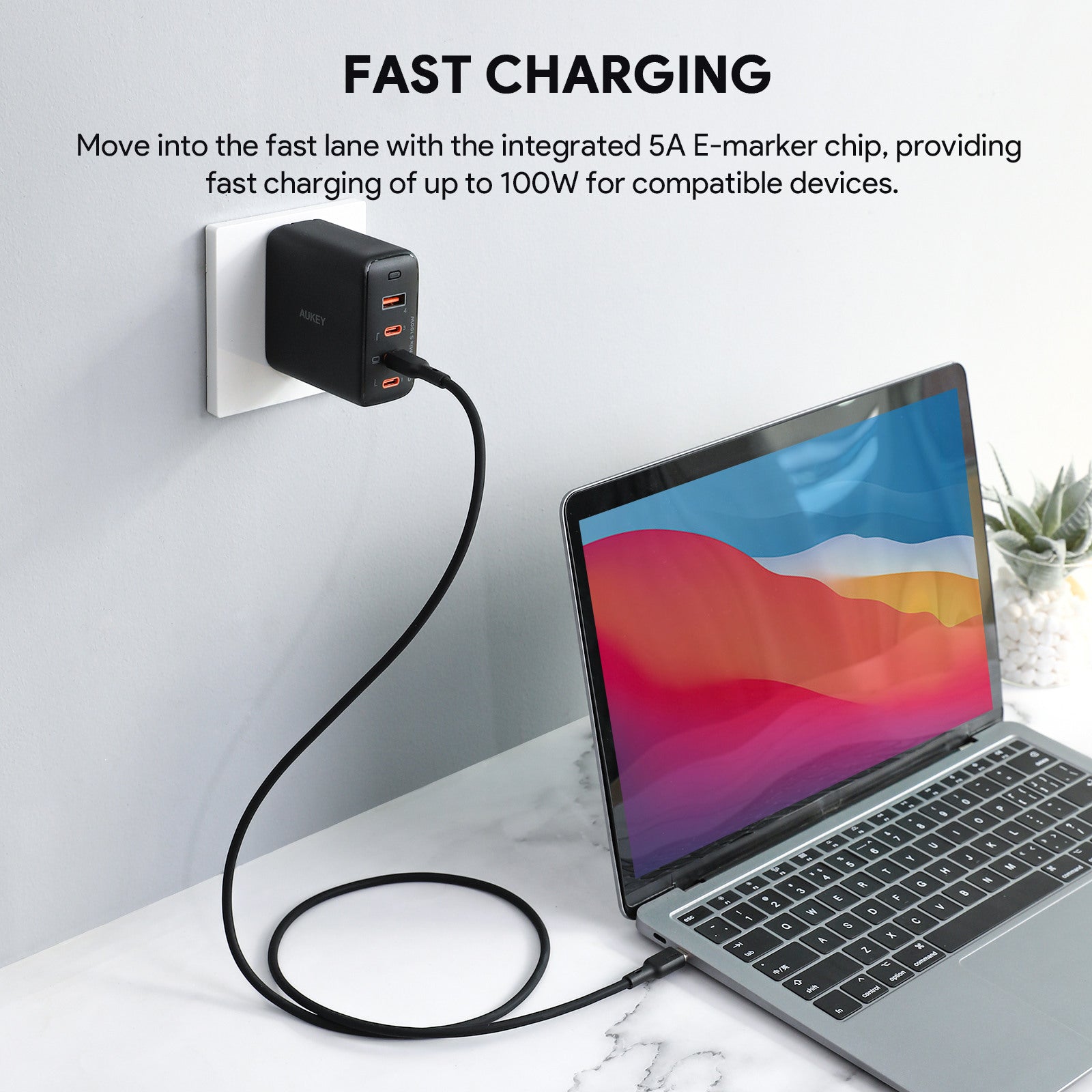 AUKEY Cable USB-C-to-C CB-SCC101 Silicone,1.0m,100W,Black