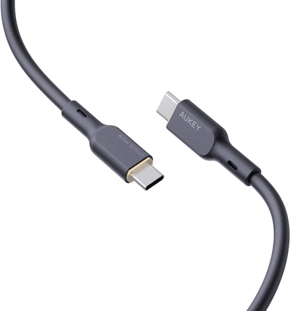 AUKEY Cable USB-C-to-C, Silicone CB-SCC102 1.8m, 100W,Black