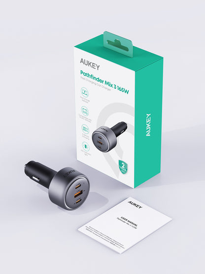 AUKEY Pathfinder PD Car Charger CC-P4 165W 3-Port