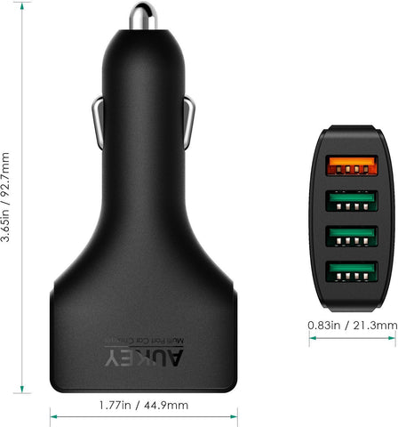 AUKEY Expedition CarCharger54W bl. CC-T9 54W,4-Port,USB-type A