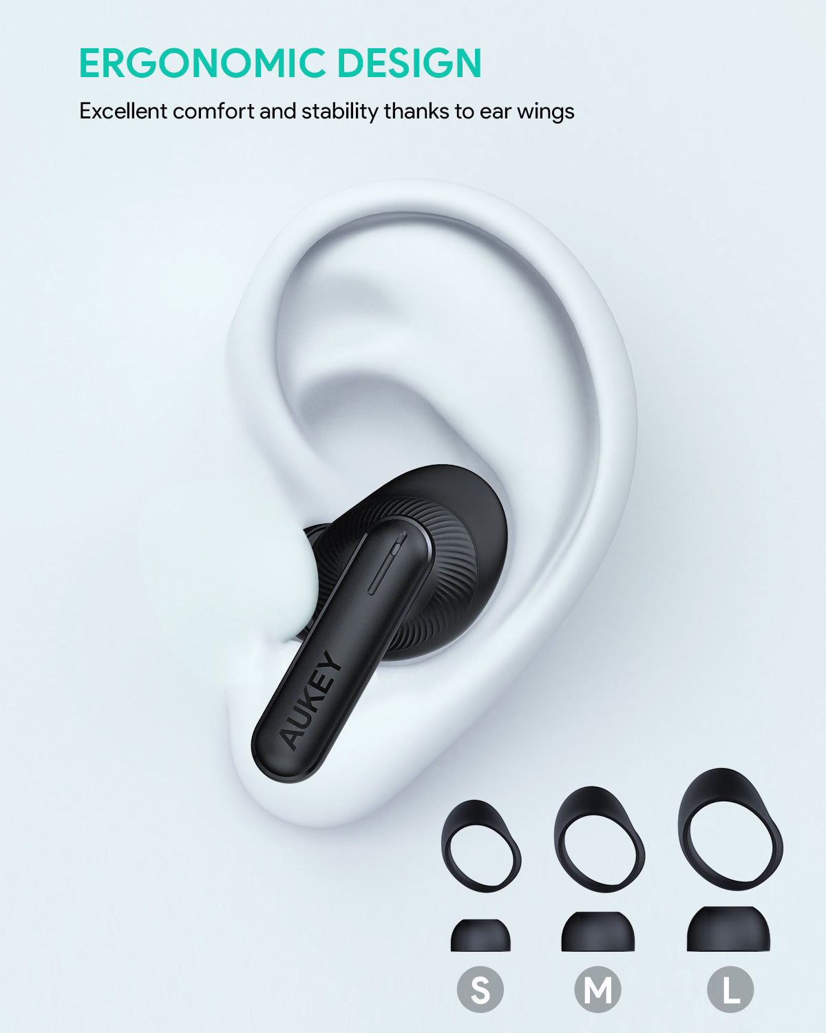 AUKEY Beyond Earbuds Hybrid ANC EP-N8 BK True Wireless, Black