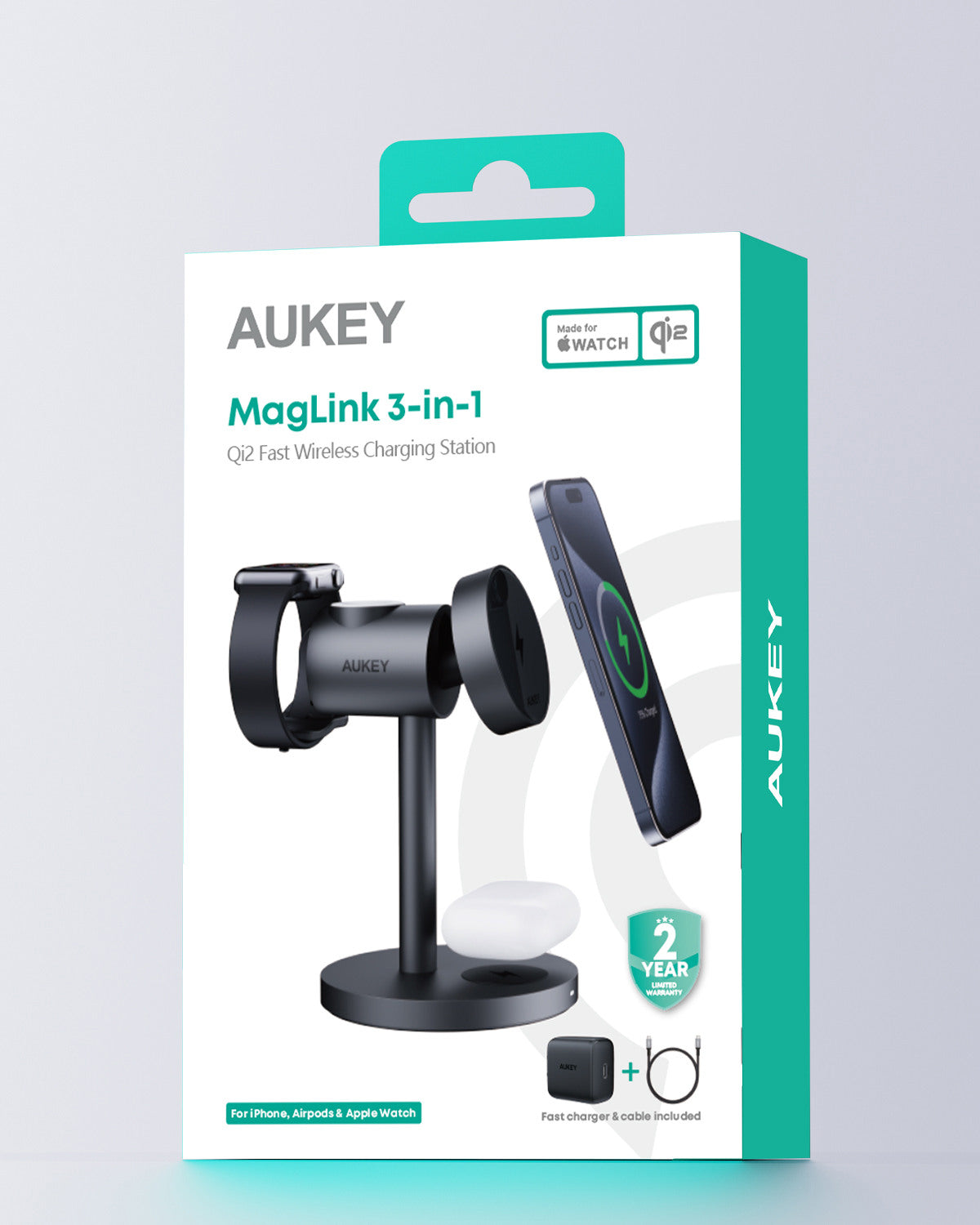 AUKEY MagFusion 3-IN-1 Fastcharger LC-MC311 Wireless Charger 15W