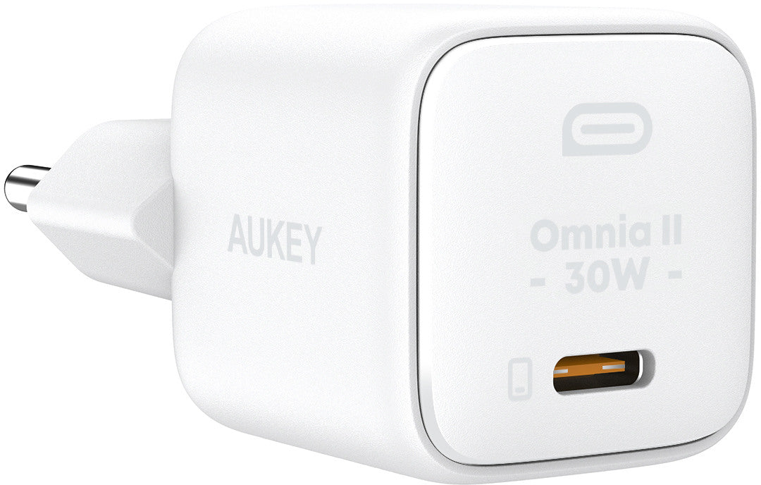 AUKEY Minima 30W GaN USB-C PA-B1L WH Wall Charger, White