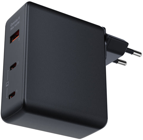 AUKEY OmniaMix II 140W GaN PD PA-B7O BK 3-Port, Wall Charger Black