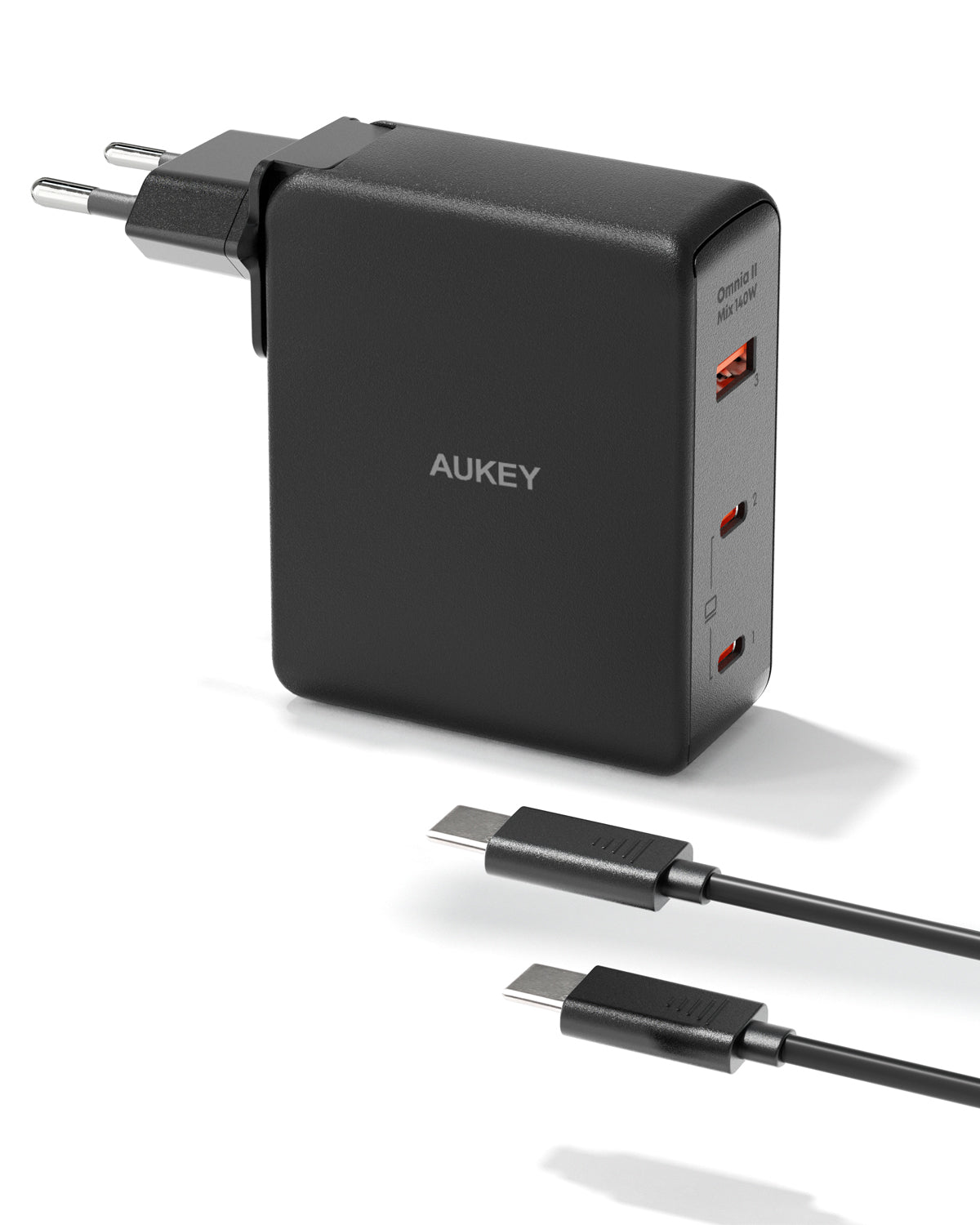 AUKEY OmniaMix II 140W GaN PD PA-B7O BK 3-Port, Wall Charger Black