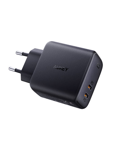 AUKEY SwiftDuo 40W PD 2-Port USB-C PA-R2S BK Portable Wall Charger Black