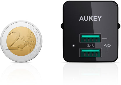 AUKEY Minima Duo USB-A 12W PA-U32 black , Adaptive Charging