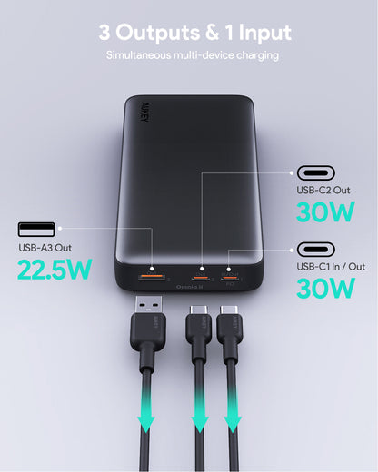 AUKEY SprintX 20000mAh Powerbank PB-Y42 30W PD, Black