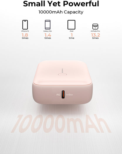 AUKEY Spark Mini 10000, 20W, PD,QC PB-Y55 PI Powerbank,Pink,USB-C,USB-A