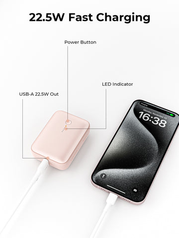 AUKEY Spark Mini 10000, 20W, PD,QC PB-Y55 PI Powerbank,Pink,USB-C,USB-A