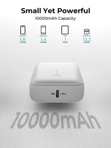 AUKEY Spark Mini 10000, 20W, PD,QC PB-Y55 WH Powerbank,White,USB-C,USB-A