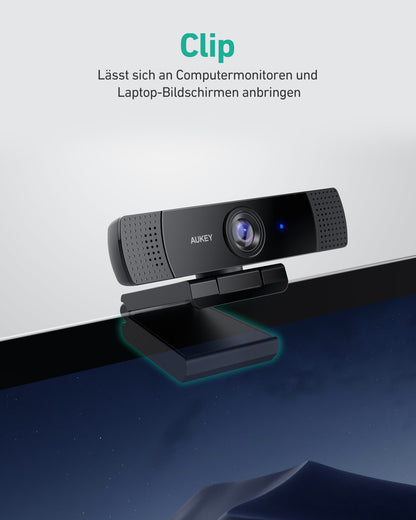 AUKEY Stream Webcam 1080P Dual Mic PC-LM1E black, USB 2.0