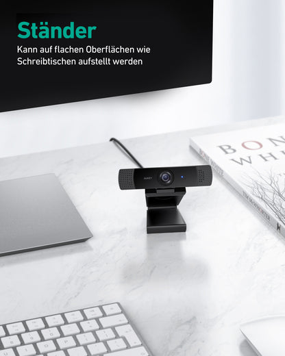 AUKEY Stream Webcam 1080P Dual Mic PC-LM1E black, USB 2.0