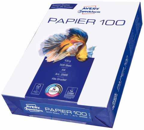 AVERY ZWECKFORM InkJet-Papier A4 2566Z 100g, weiss 500 Blatt