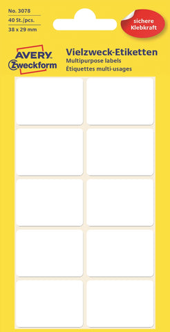AVERY ZWECKFORM Etiketten 38×29mm 3078Z weiss 40 Stück