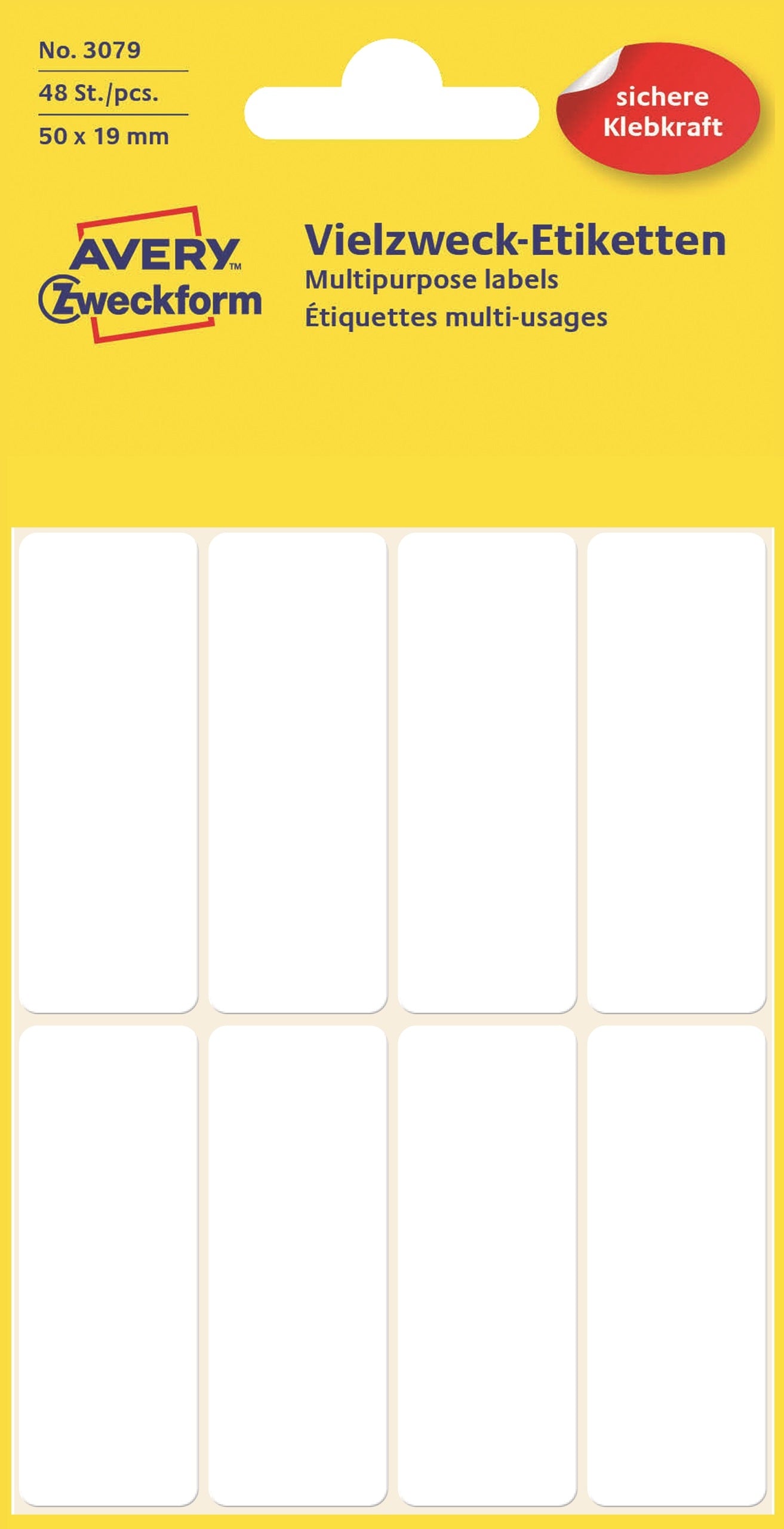AVERY ZWECKFORM Etiketten 50×19mm 3079Z weiss 48 Stück