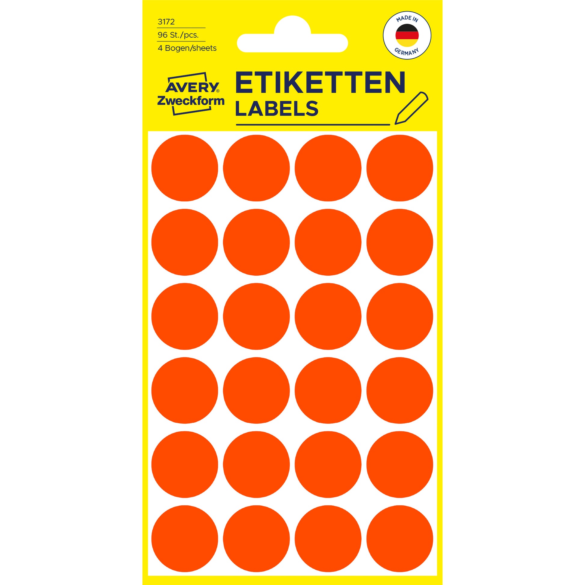 AVERY ZWECKFORM Markierungspunkte 18mm 3172 rot 96 Stück