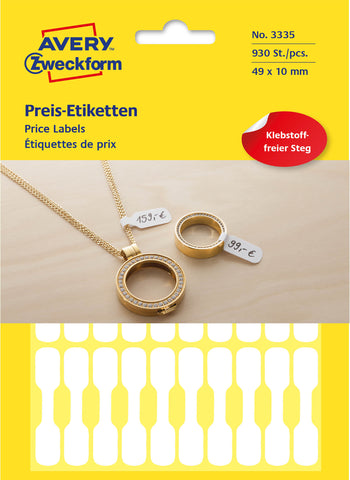 AVERY ZWECKFORM Universaletiketten 49x10mm 3335 weiss 924 Stk./28 Bl.