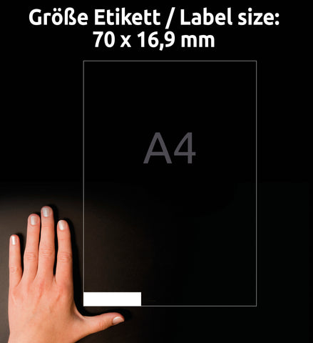 AVERY ZWECKFORM Universal-Etikett. 70x16,9mm 3420 weiss 5100 Stk./100 Blatt