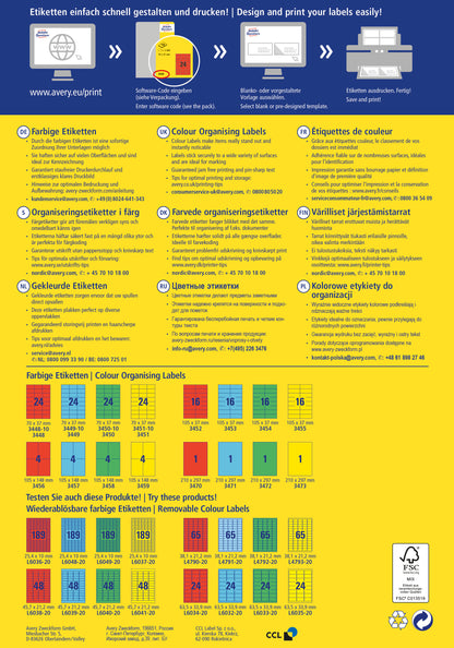 AVERY ZWECKFORM Etiketten 105x37mm 3455 Universal, gelb 100Bl./16St.