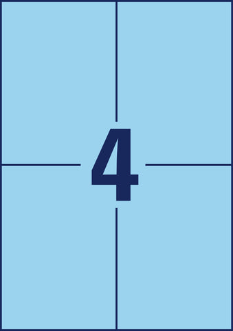 AVERY ZWECKFORM Etiketten 105x148mm 3457 Universal, blau 10Bl./4St.
