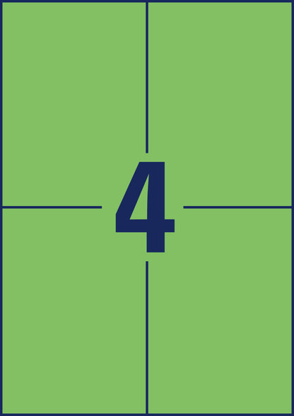 AVERY ZWECKFORM Etiketten 105x148mm 3458 Universal, grün 100Bl.4St.