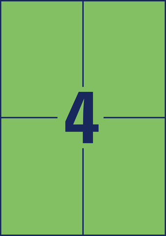 AVERY ZWECKFORM Etiketten 105x148mm 3458 Universal, grün 100Bl.4St.